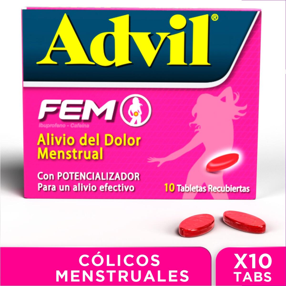 Advil Fem Ibuprofeno/cafeina 400/65 Mg X 10 Tabl