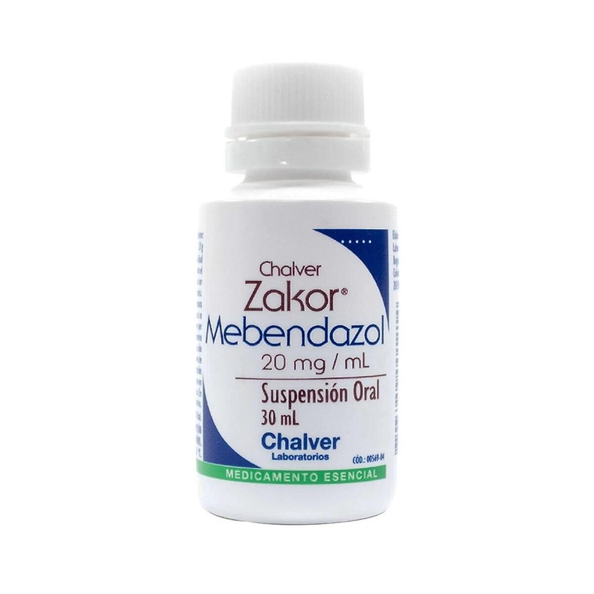Zakor Mebendazol 20mg/ml Suspension X 30 Ml