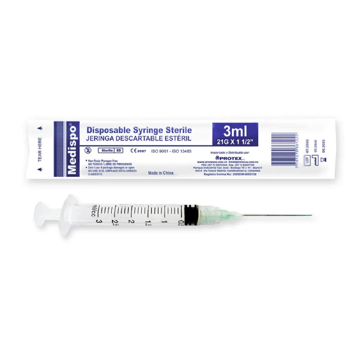 Jeringa 3 Ml 21 G X 1 1/2