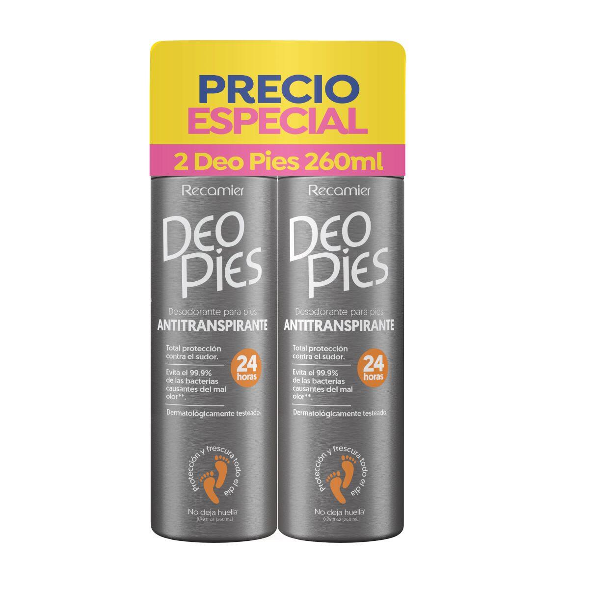 Deo Pies Spray Antitranspirante X 260 Ml X 2 Und Precio Especial