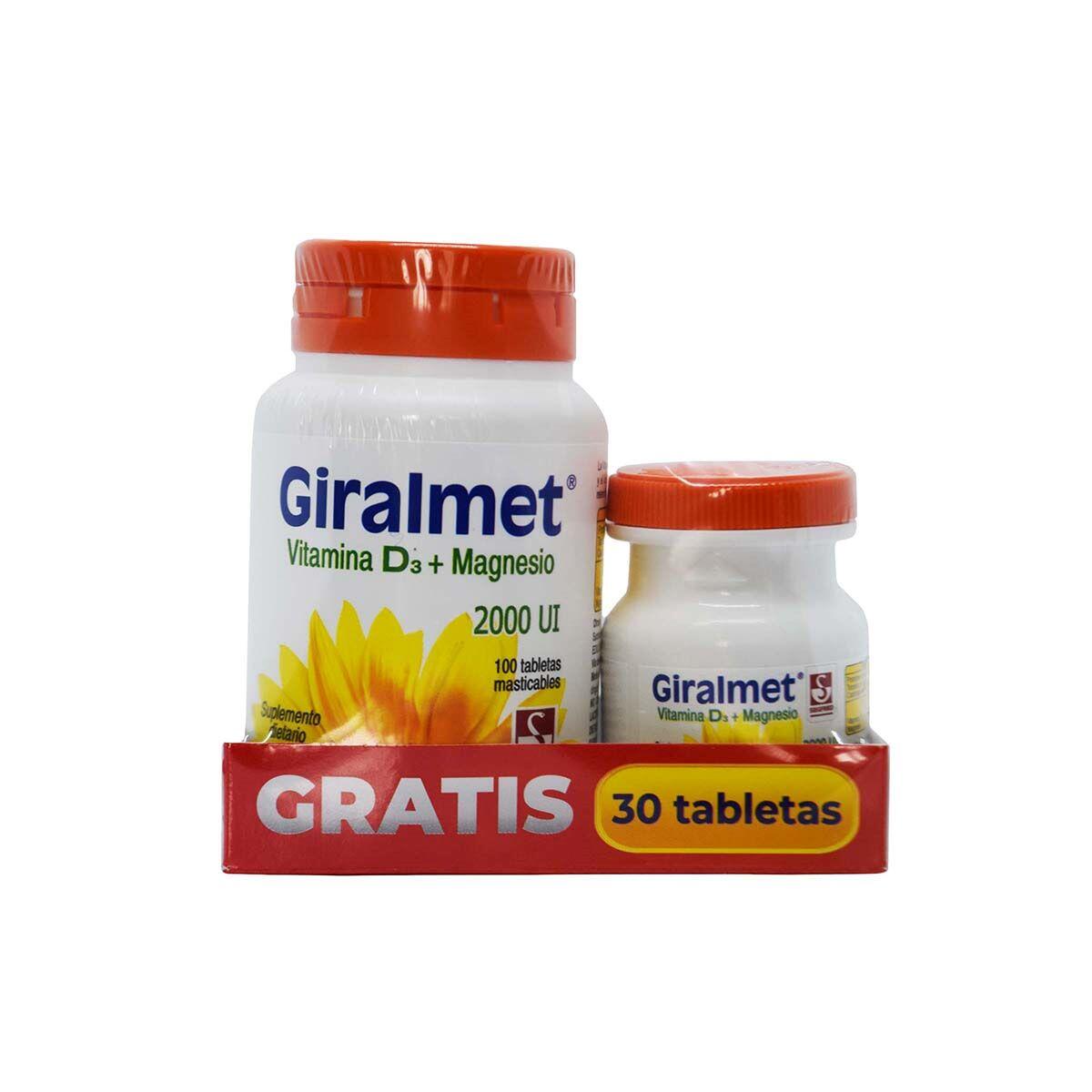 Giralmet Vitamina D3/magnesio 2000 Ui X 100 Tabl Gratis X 30 Tabl