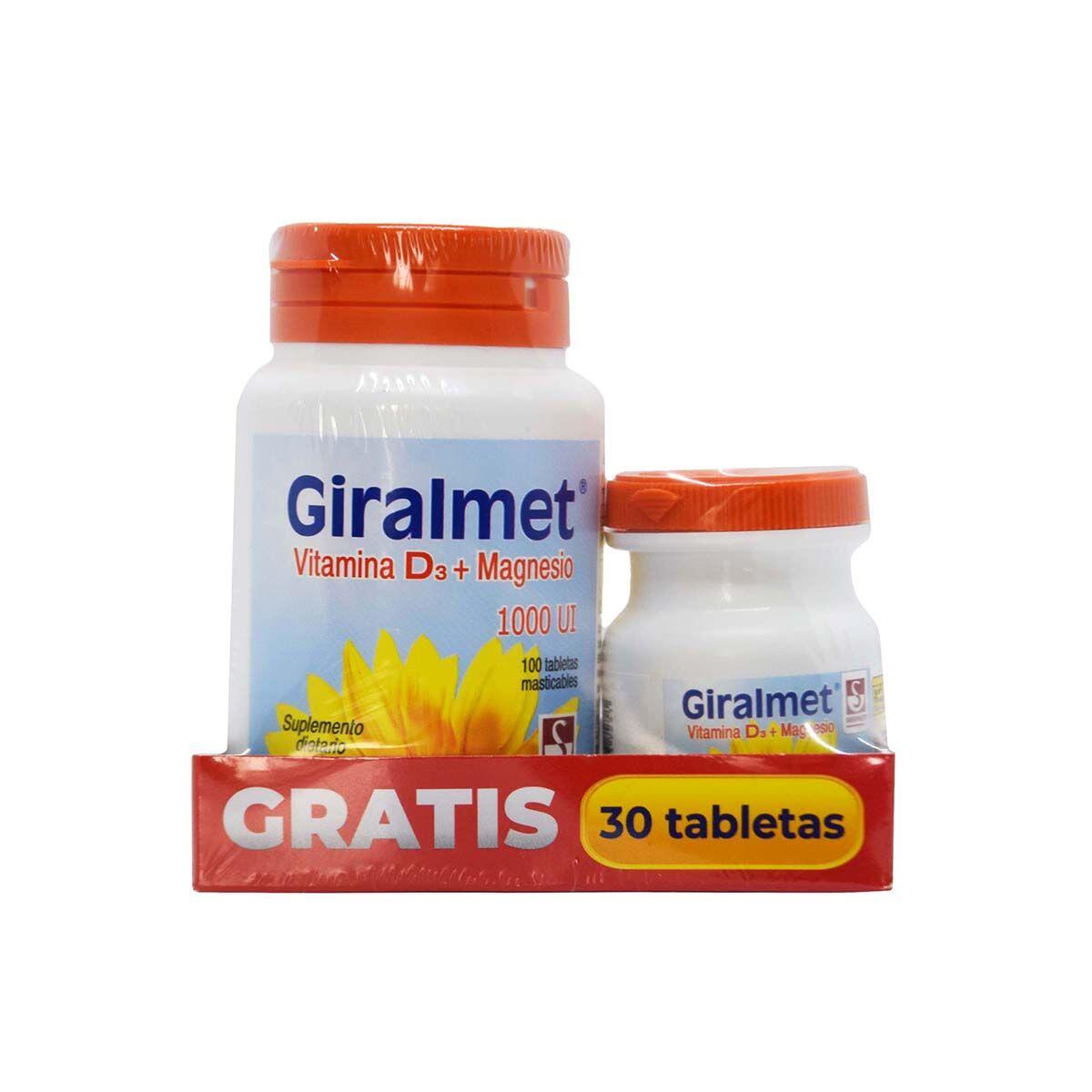 Giralmet Vitamina D3/magnesio 1000 Ui X 100 Tabl Gratis X 30 Tabl