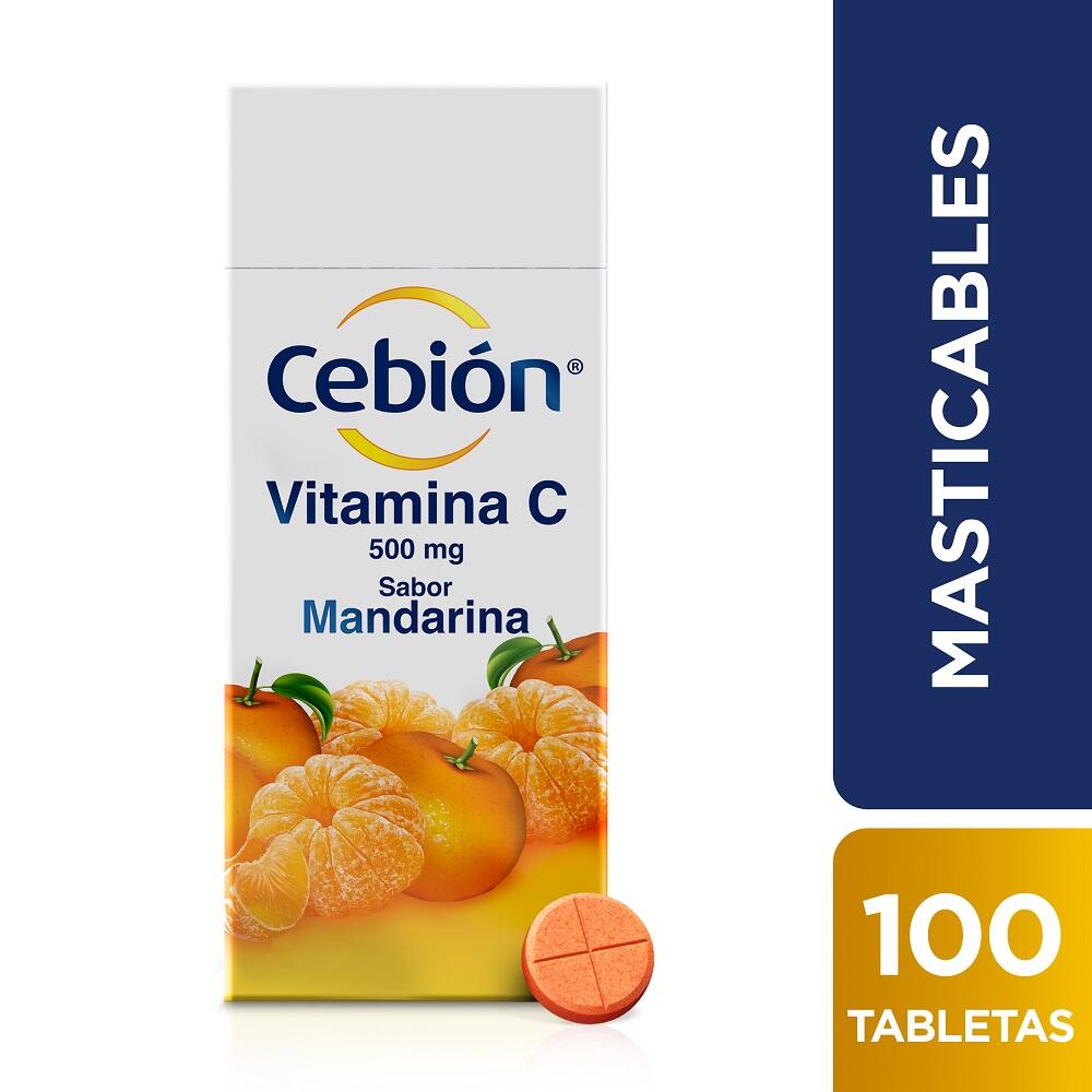 Cebion Vitamina C 500 Mg Mandarina X 100 Tabl Masticable