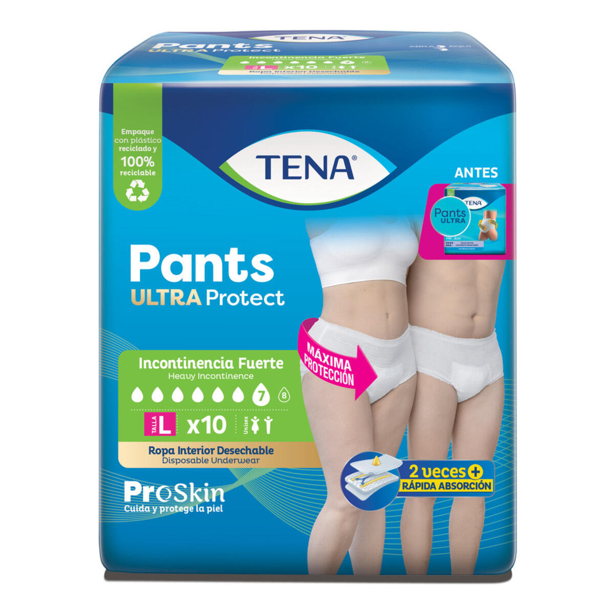 Tena Pants Ultra Talla L X 10 Und