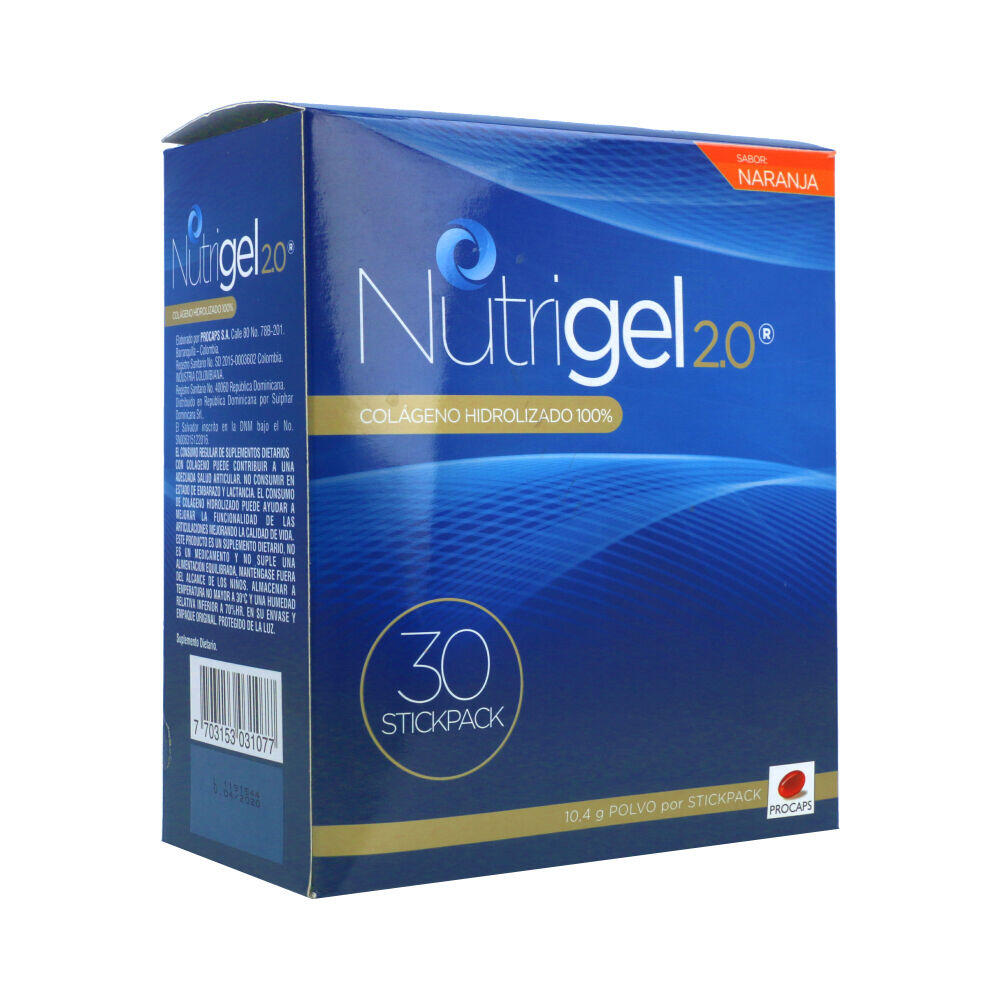 Nutrigel Naranja Colageno Hidrolizado X 30 Sobres