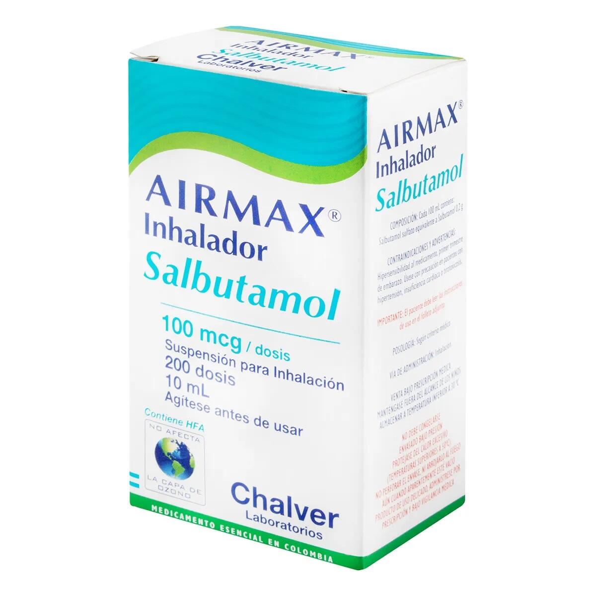 Airmax Salbutamol 100 Mcg Inhalador X 200 Dosis