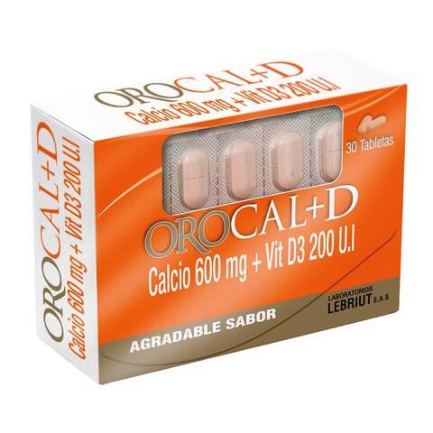 Orocal D Carbonato De Calcio/vitamina D3 600 Mg/200 Ui X 30 Tabl