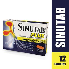 Sinutab Plus Acetaminofen/clorfenamina/fenilefrina X 12 Tabl