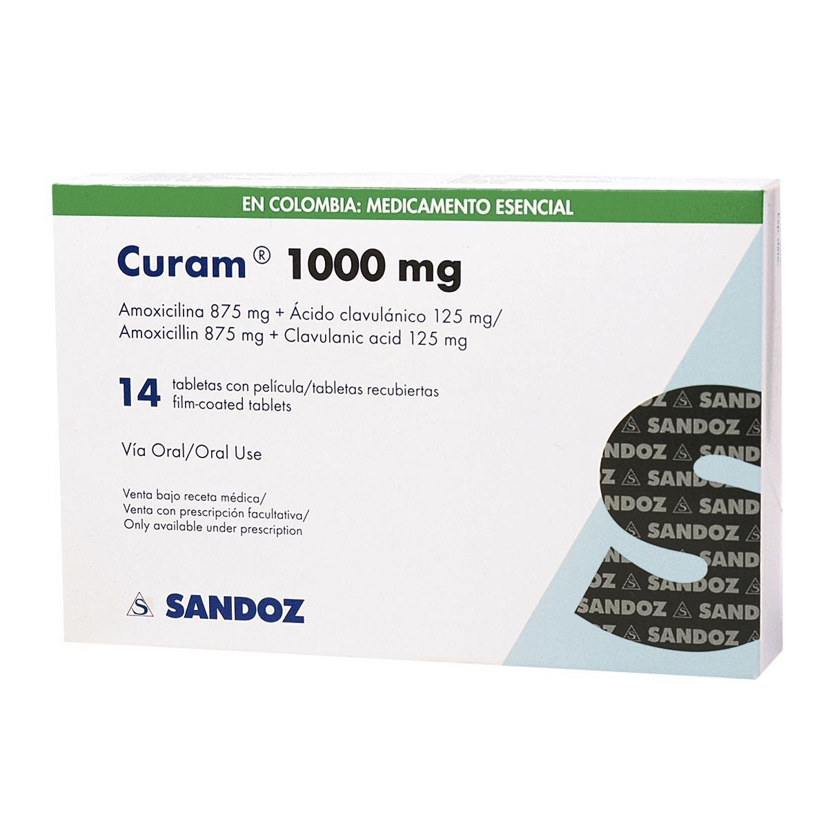 Curam Amoxicilina/acido Clavulanico 1 Gr X 14 Tabl