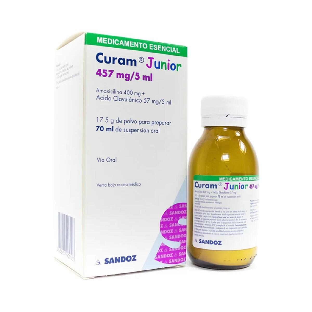 Curam Junior Amoxicilina/acido Clavulanico 400/57 Mg X 70 Ml