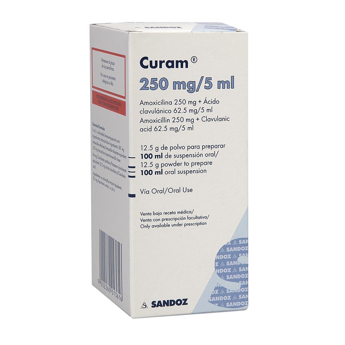 Curam Amoxicilina/acido Clavulanico 250/62.5 Mg X 100 Ml