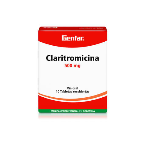 Claritromicina 500 Mg X 10 Tabl