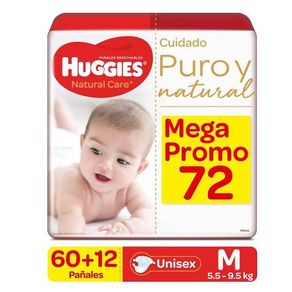 Panal Huggies Natural Care Talla M Pqte X 72 Und