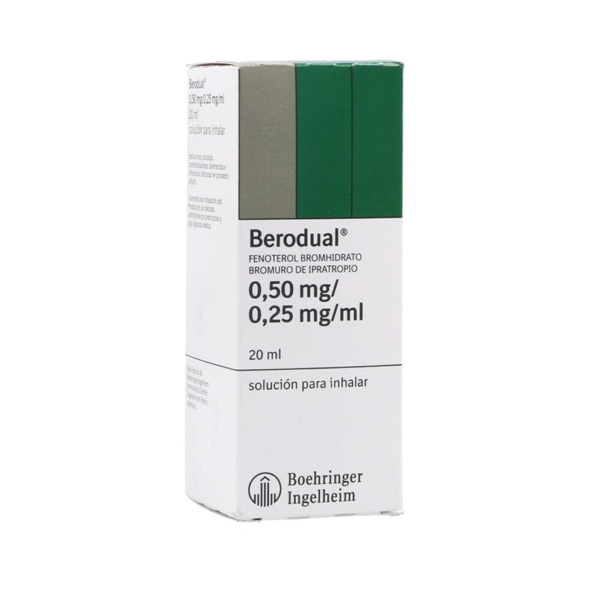 Berodual Solucion Ipratropio/fenoterol 0.25/0.5 Mg Inhalador X 20 Ml