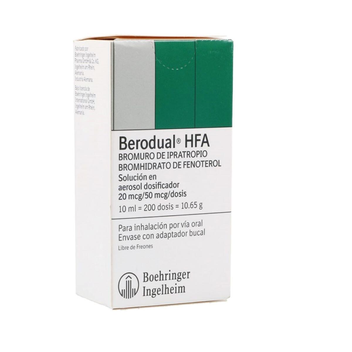 Berodual Hfa Ipratropio/fenoterol 0.02/0.05 Mg Inhalador X 200 Dosis
