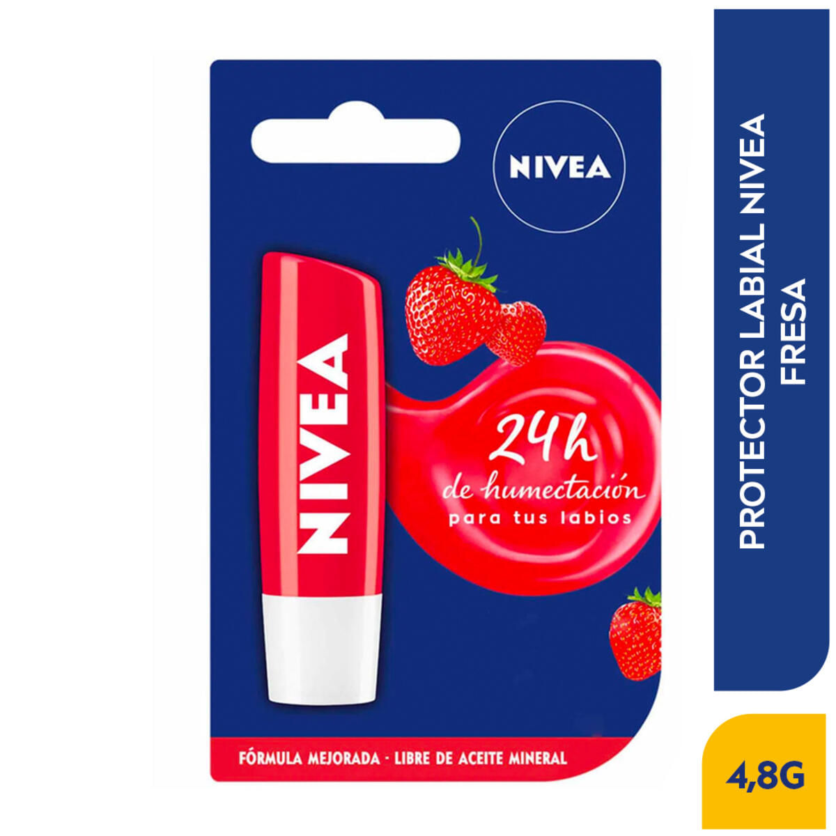 Protector Labial Nivea Lip Care Fresa X 4.8 Gr