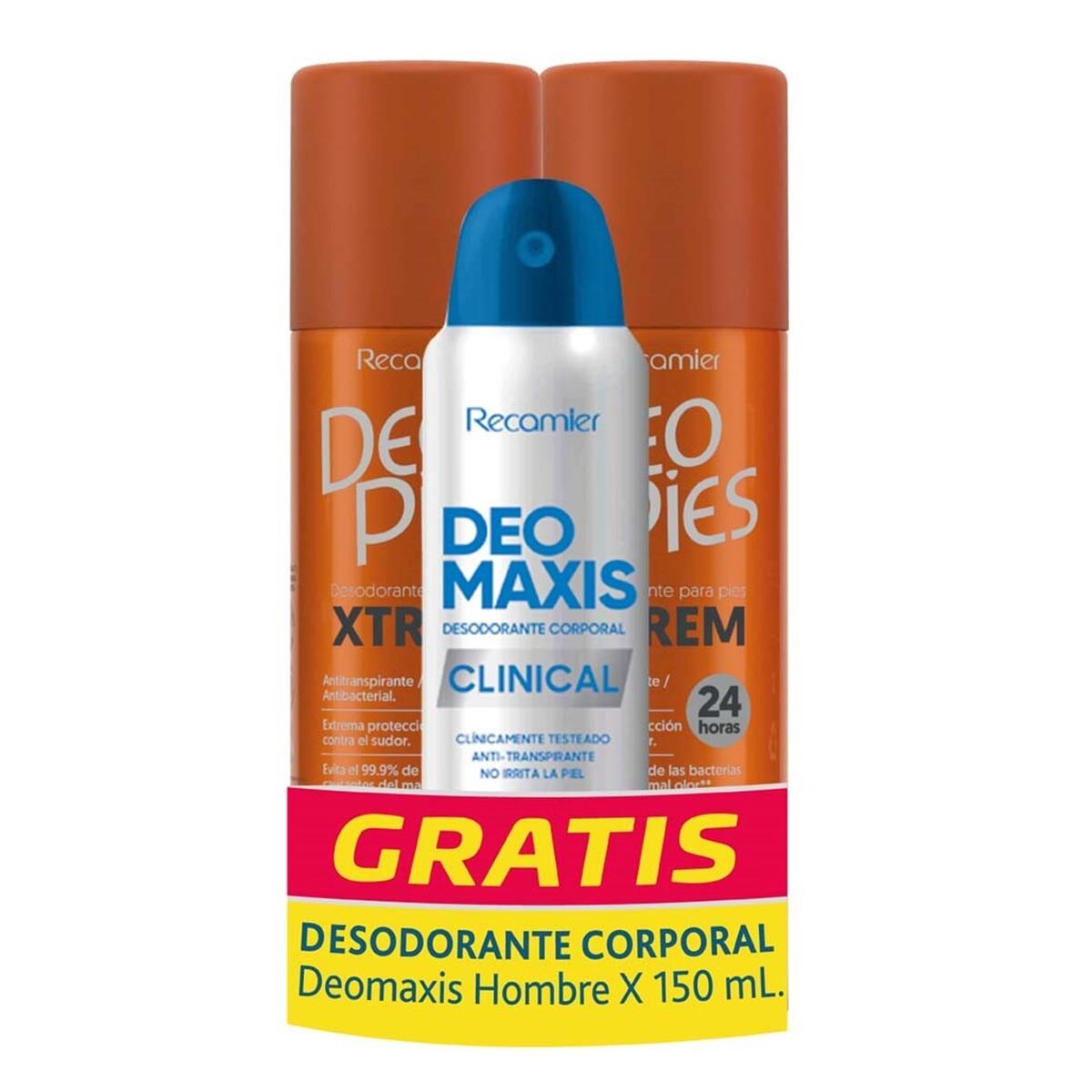 Deo Pies Spray Xtrem X 260 Ml (2) Gratis Desodorante Deomaxis Hombre X 150 Ml