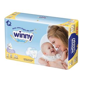 Panal Winny Sensitive Talla M/2 X 40 Und Gratis Toallas Humedas
