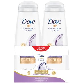 Shampoo Dove Anticaspa Hidratacion Y Suavidad X 370 Ml X 2 Und Super Precio