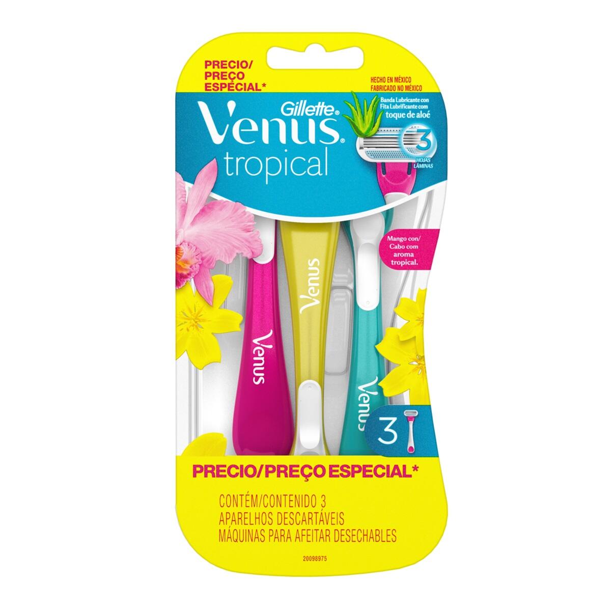 Maquina Afeitar Gillette Venus Tropical X 3 Und Precio Especial