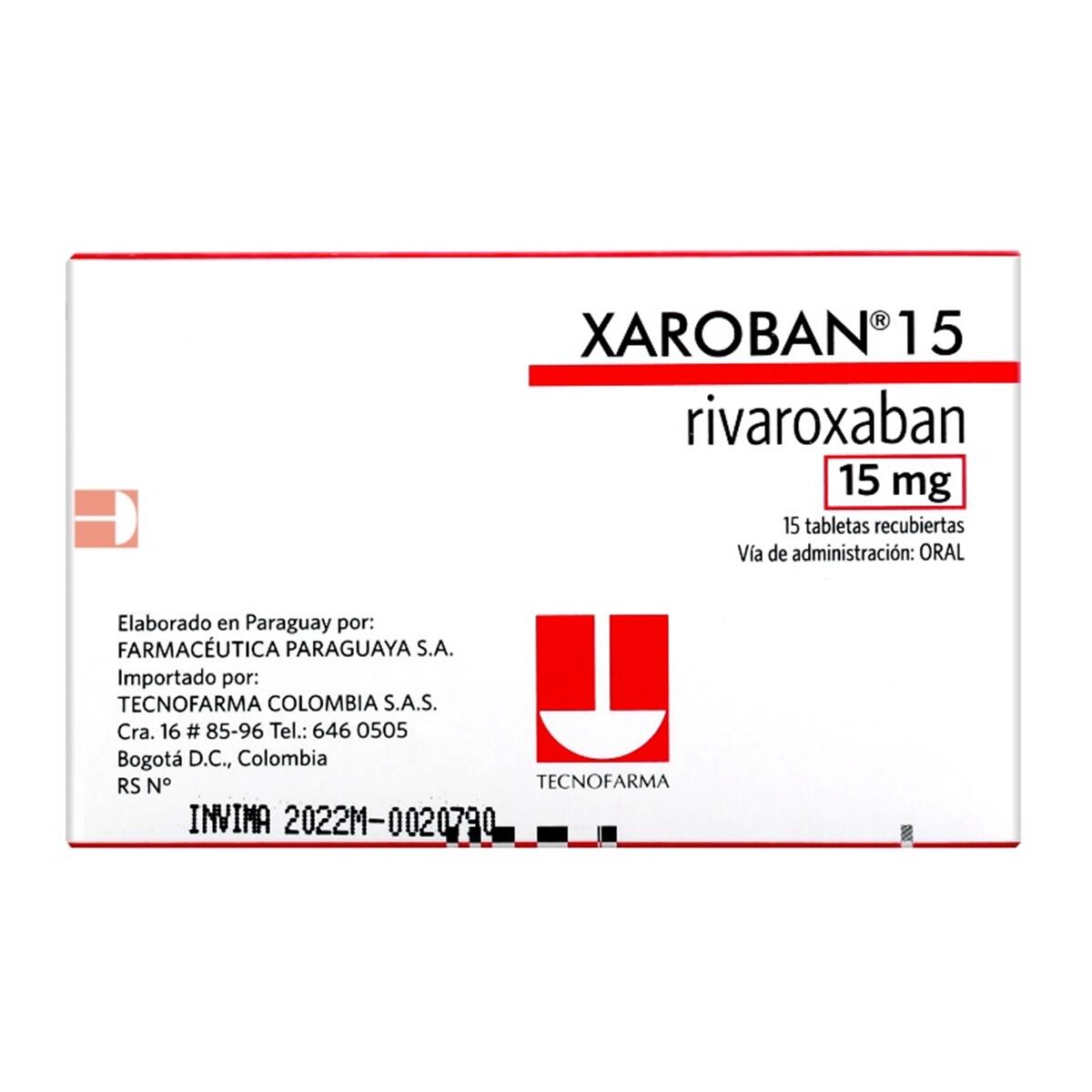 Xaroban Rivaroxaban 15 Mg X 15 Tabl