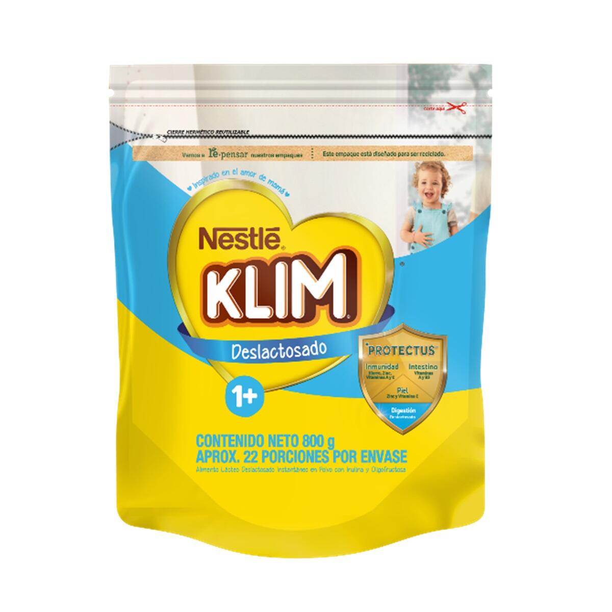 Alimento Lacteo Klim 1+ Deslactosada Bolsa X 800 Gr