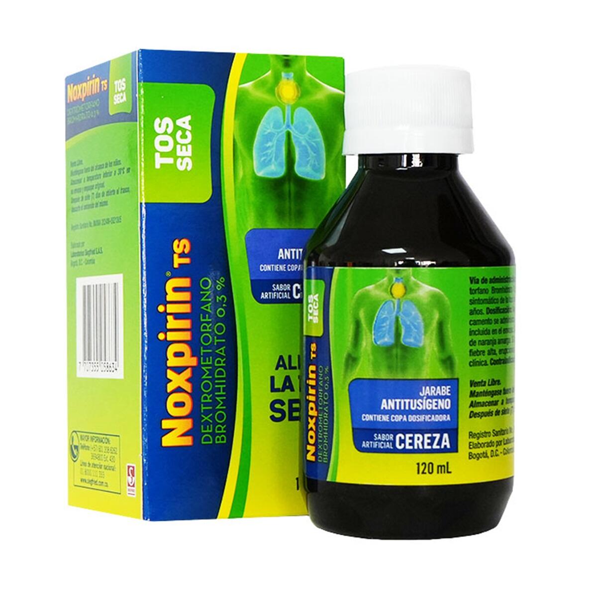 Noxpirin Tos Seca Dextrometorfano 0.3% Cereza X 120 Ml