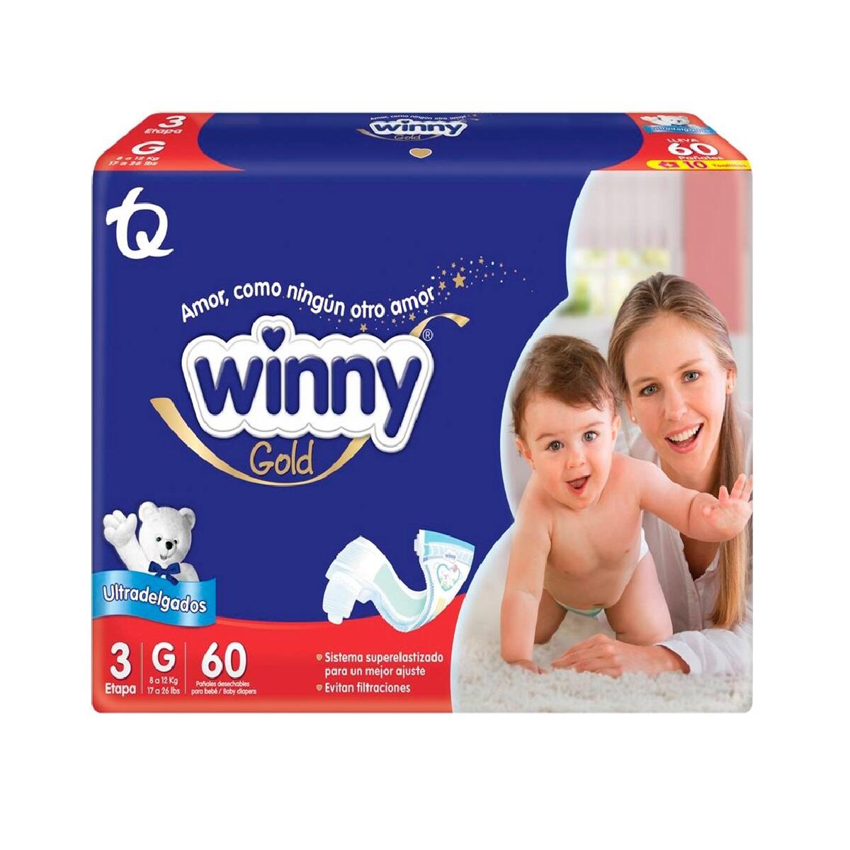 Panal Winny Gold Talla G/3 X 60 Und