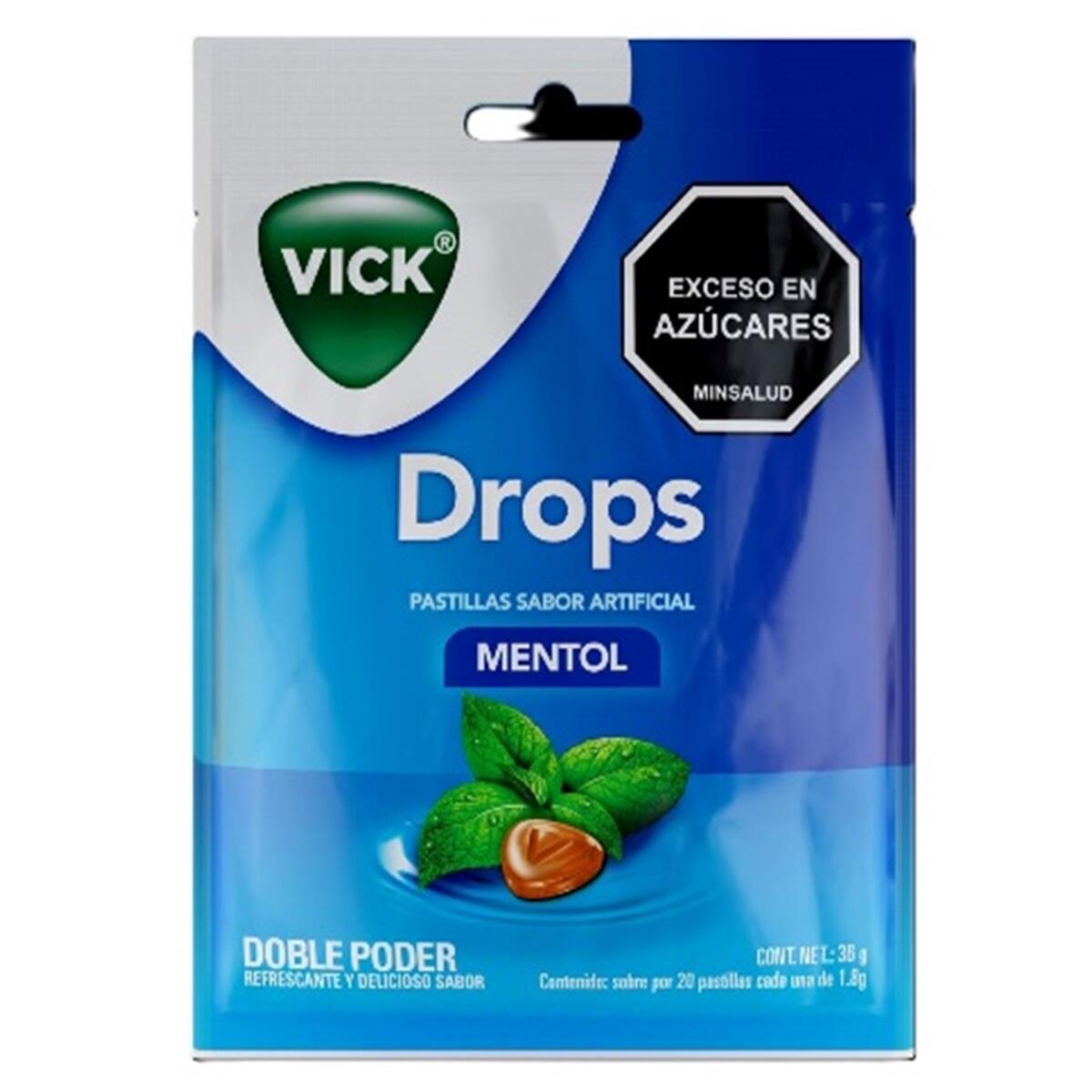 Vick Drops Mentol Sobre X 20 Pastillas