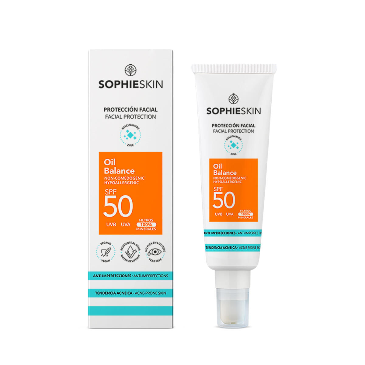 Protector Solar Facial Sophieskin Oil Balance Spf 50 X 50 Ml