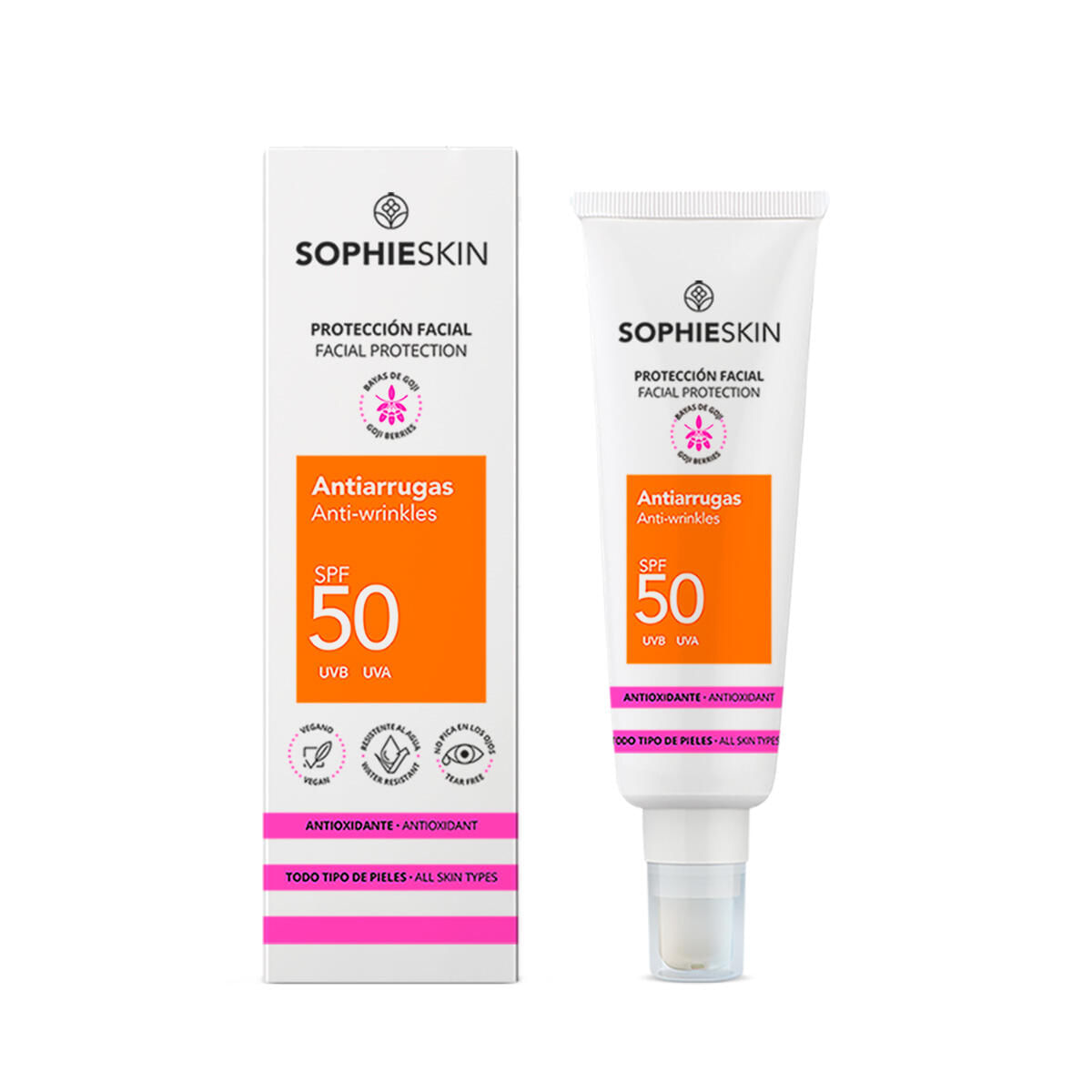 Protector Solar Facial Sophieskin Antiarrugas Spf 50 X 50 Ml