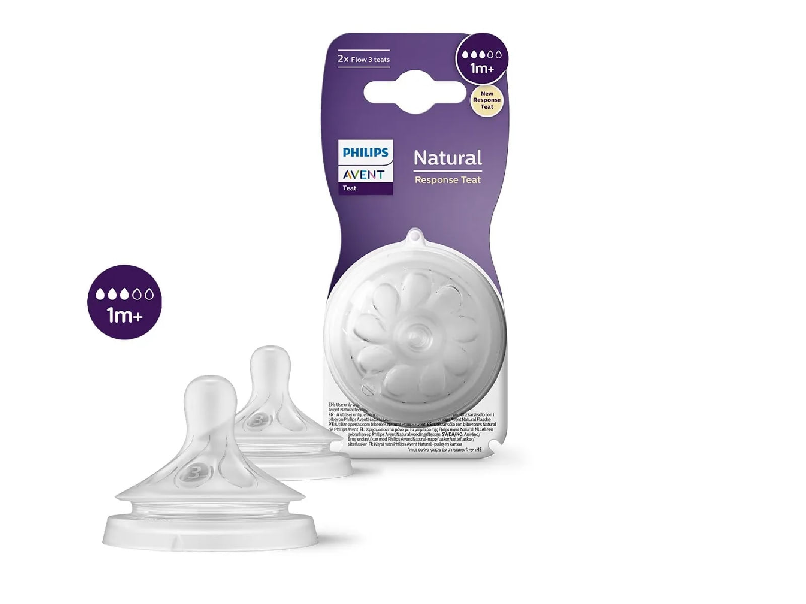 Tetina Avent Natural 3.0 Flujo 3 X 2 Und