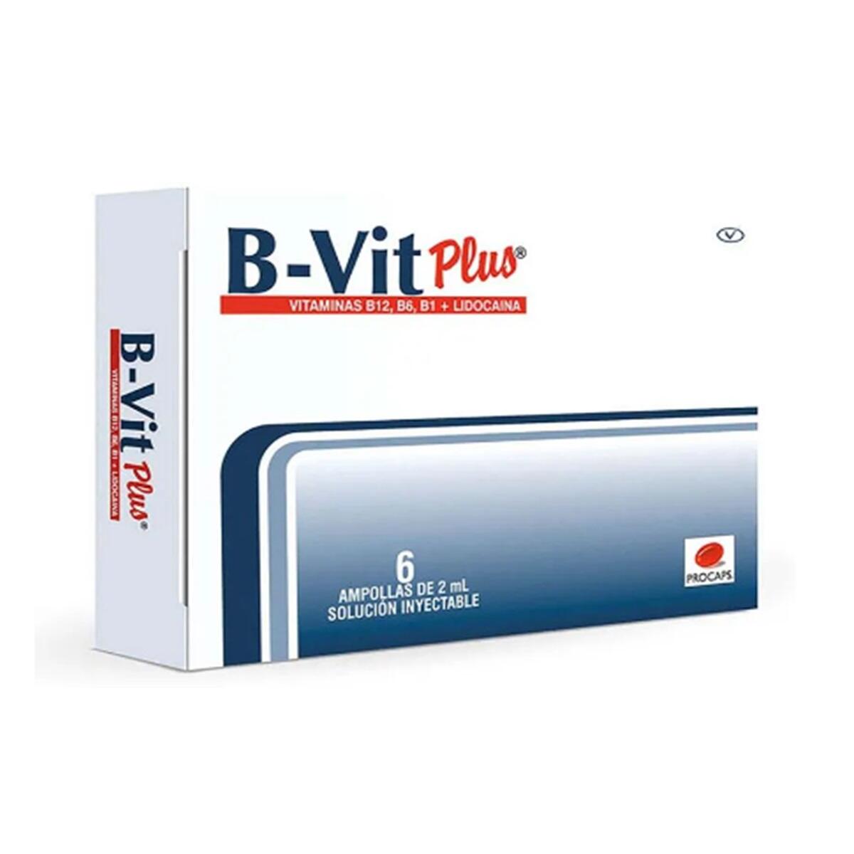 B-vit Plus Vitamina B1/vitamina B6/vitamina B12/ Lidocaina X 6 Amp