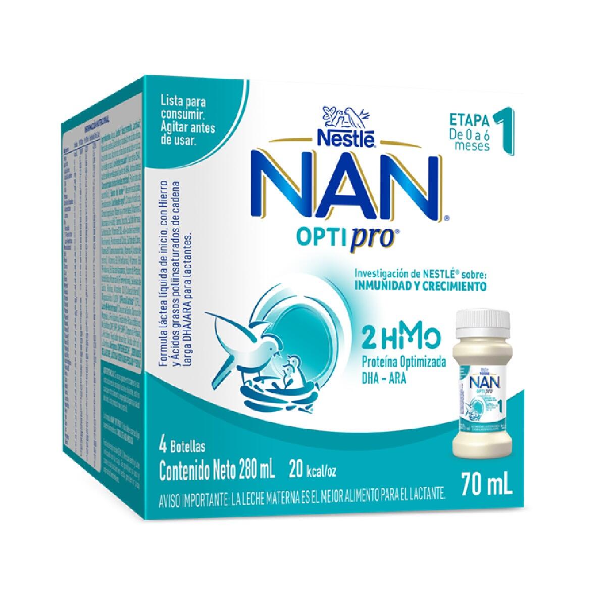 Formula Infantil Nan 1 X 4 Botellas X 70 Ml C/u