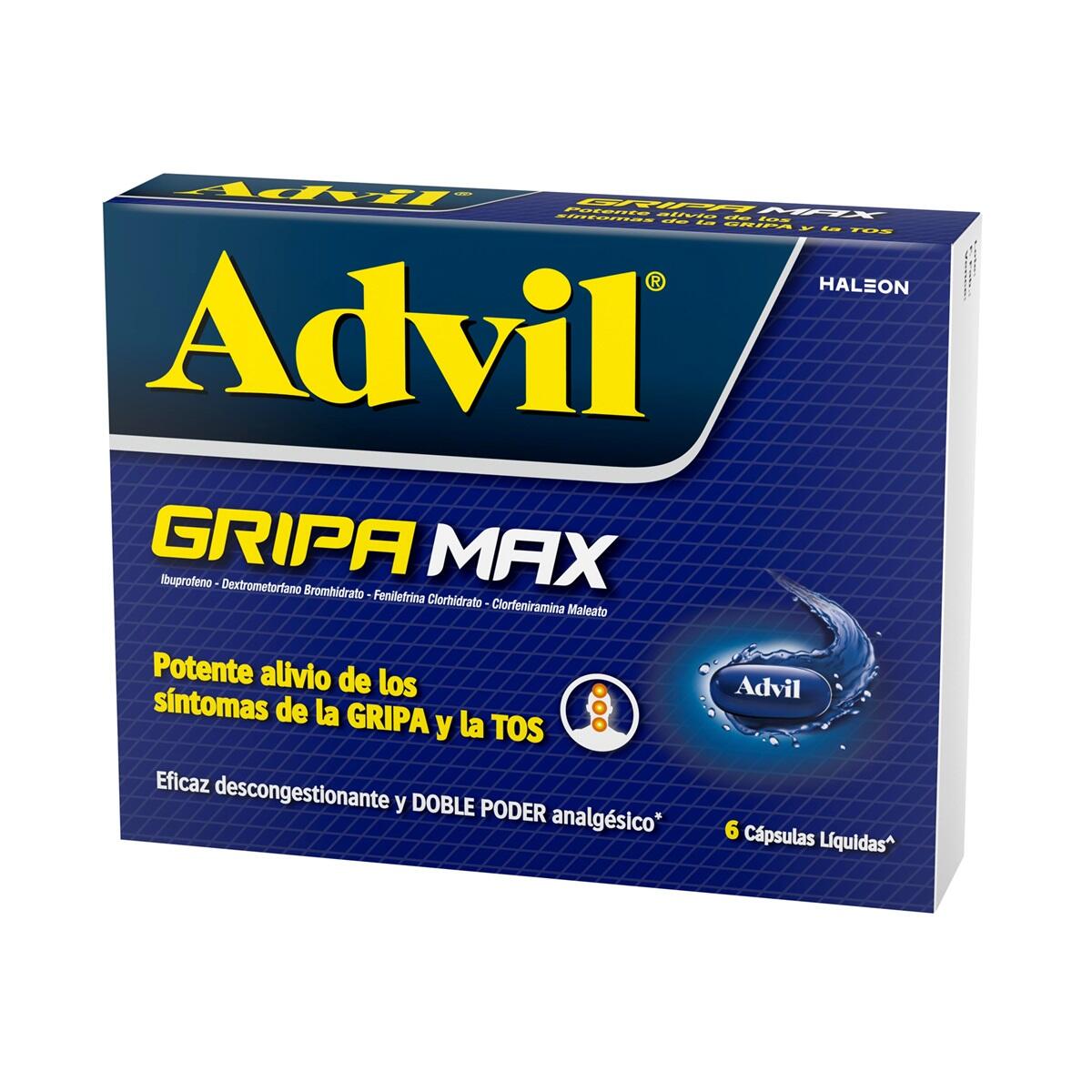 Advil Gripa Max Ibuprofeno/dextrometorfano/fenilefrina/clorfeniramina X 6 Caps