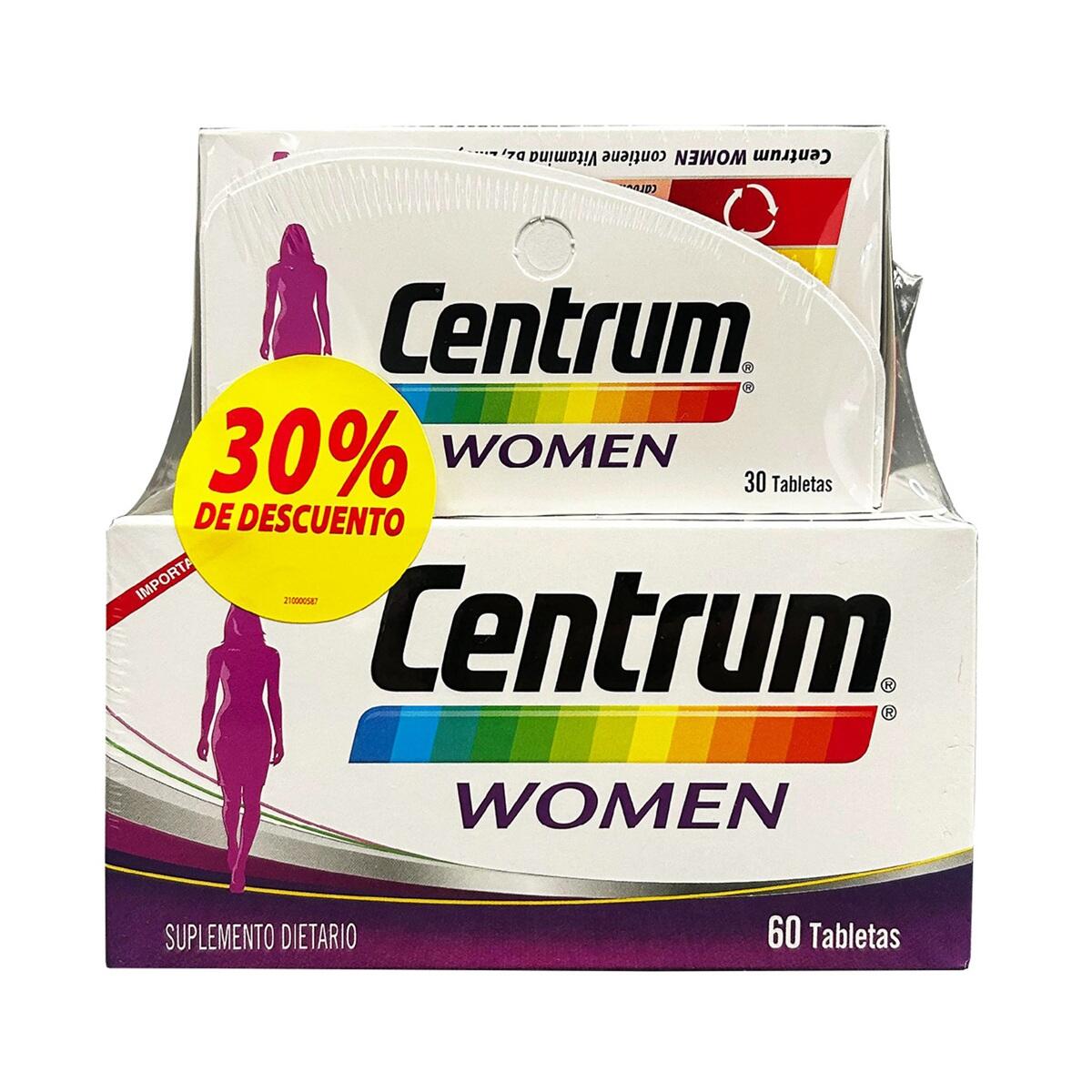 Centrum Women X 60 Tabl + Centrum Women X 30 Tabl Oferta 30% Descuento