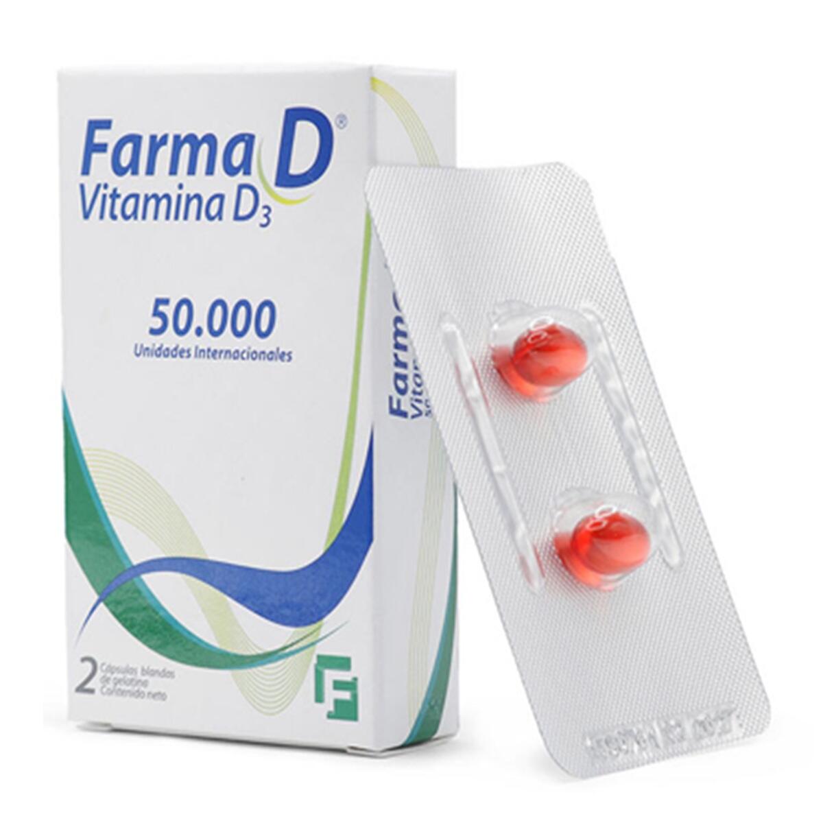 Farma D Vitamina D3 50000 Ui X 2 Caps