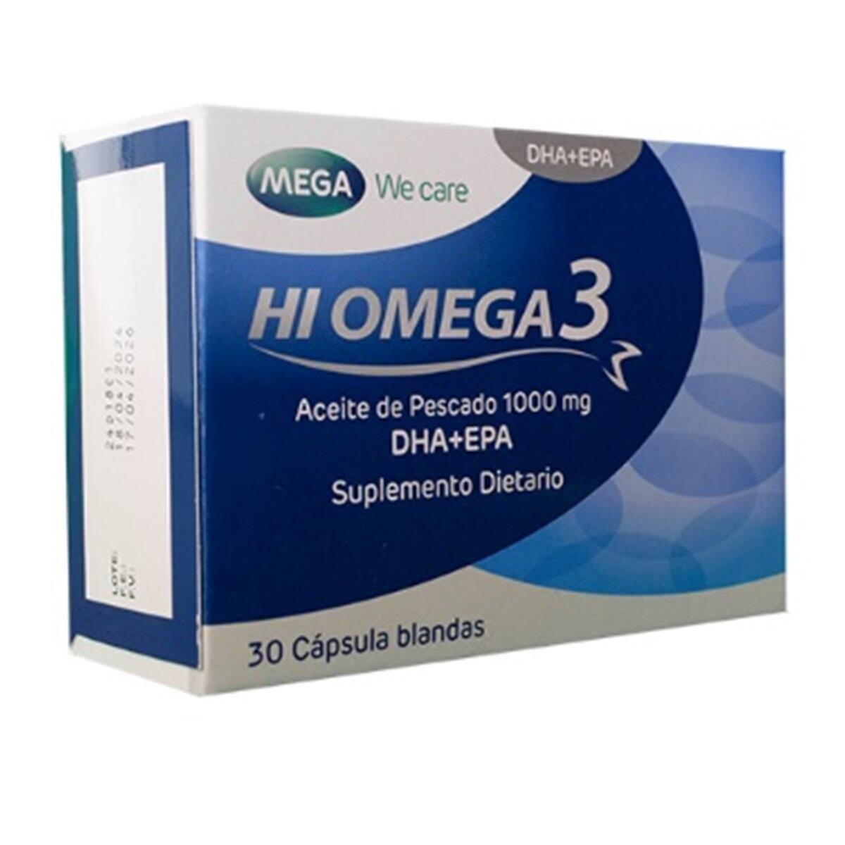 Hi Omega 3 Aceite De Pescado 1000 Mg Dha + Epa X 30 Caps