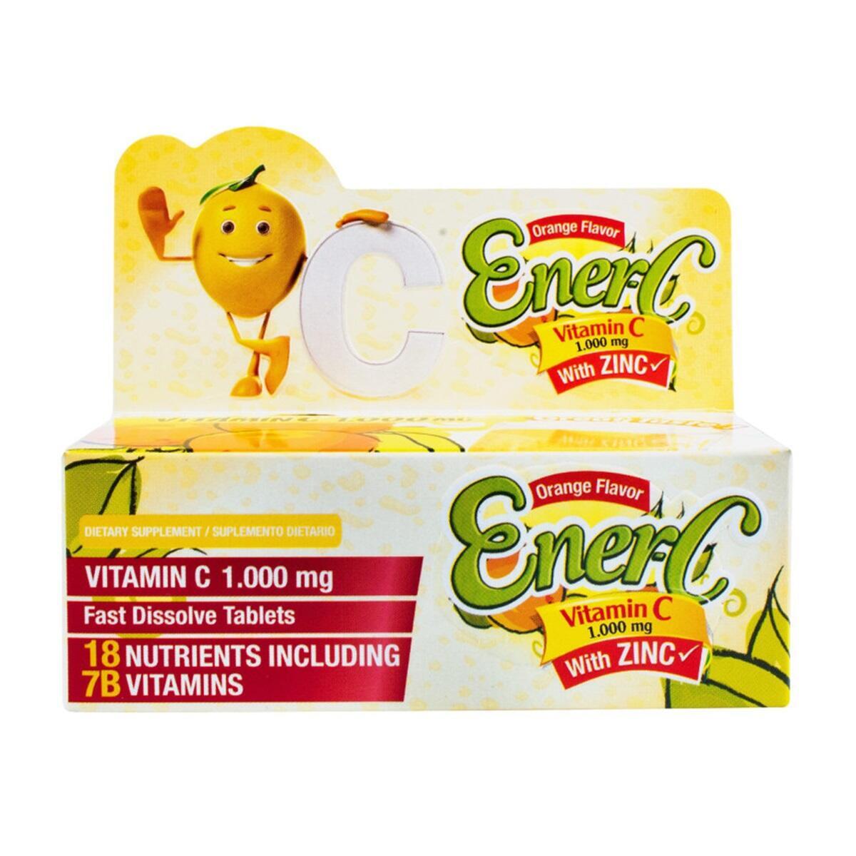 Ener-c Vitamina C 1.000 Mg + Zinc Naranja X 10 Tabletas Efervescentes