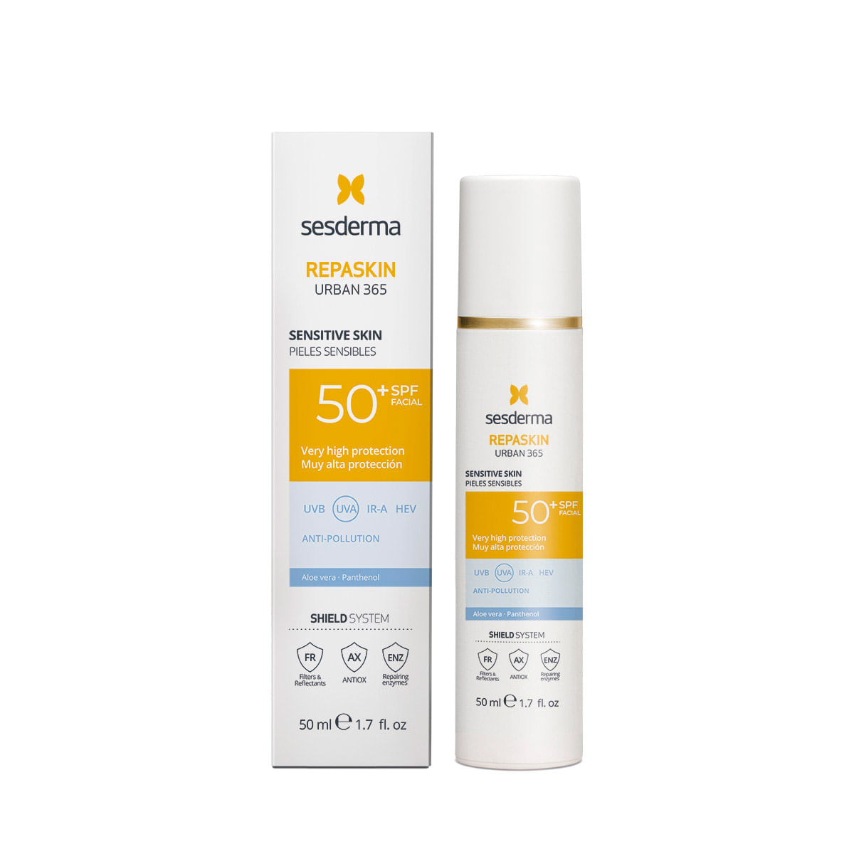 Protector Solar Facial Repaskin Urban 365 Piel Sensible Spf 50+ X 50 Ml