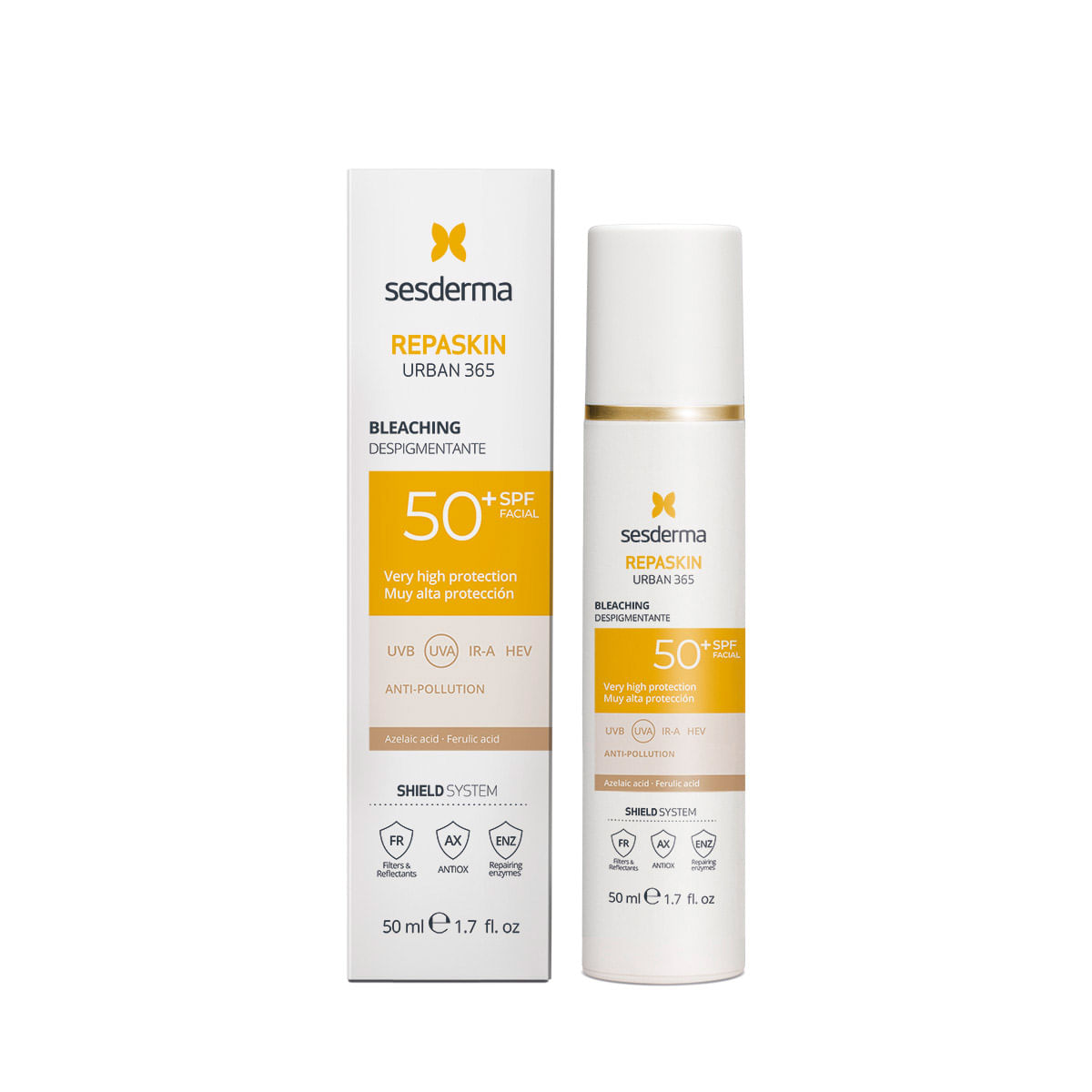 Protector Solar Facial Repaskin Urban 365 Despigmentante Spf 50 X 50 Ml