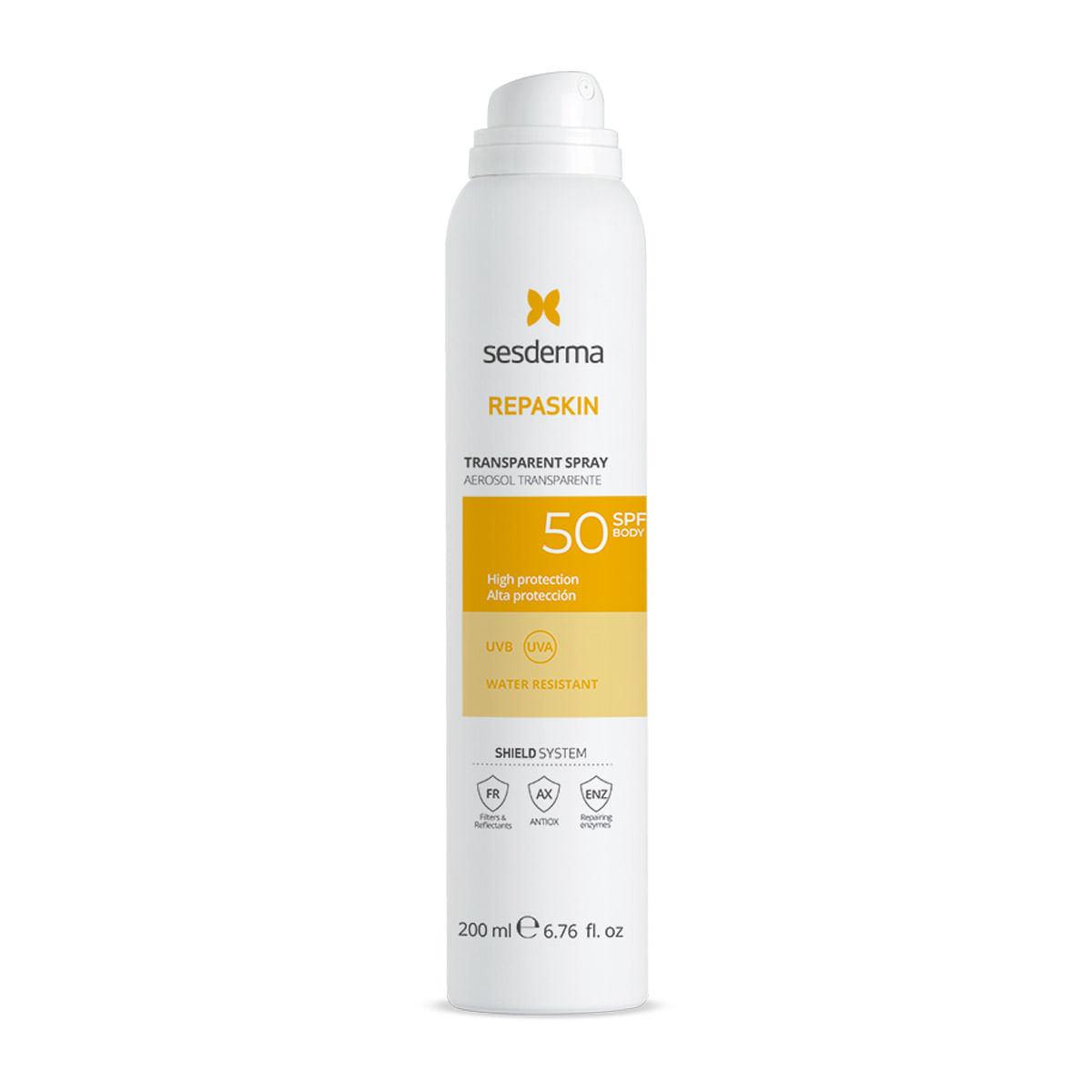 Protector Solar Repaskin Aerosol Transparente Spf 50 X 200 Ml