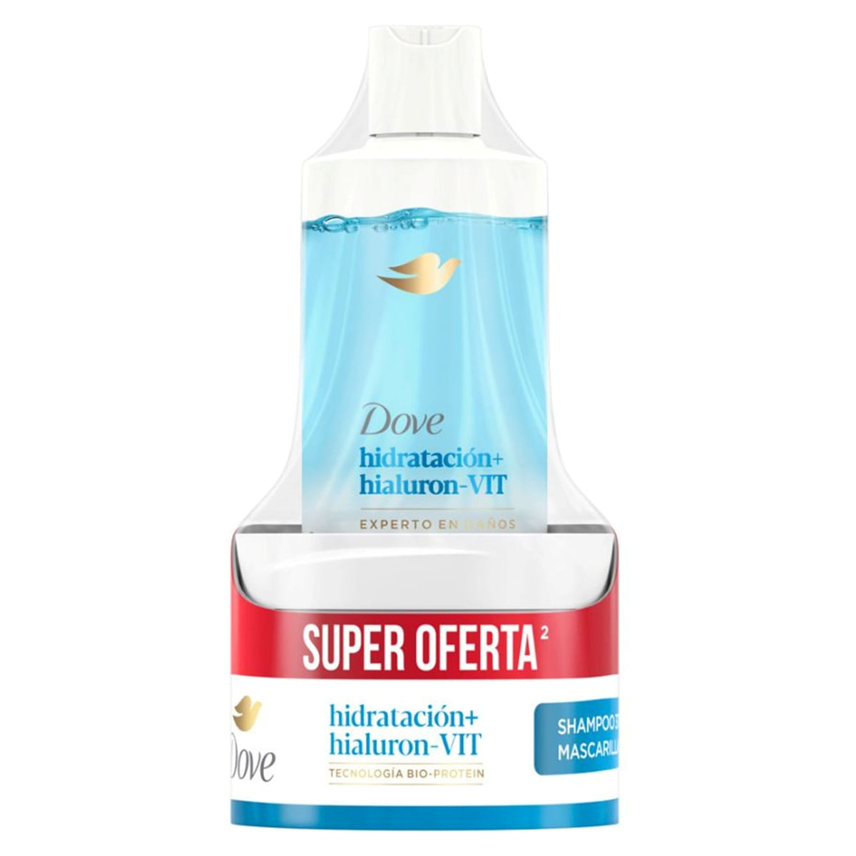 Shampoo Dove Hidratacion + Hilauron X 370 Ml + Tratamiento Capilar X 300 Gr Super Oferta