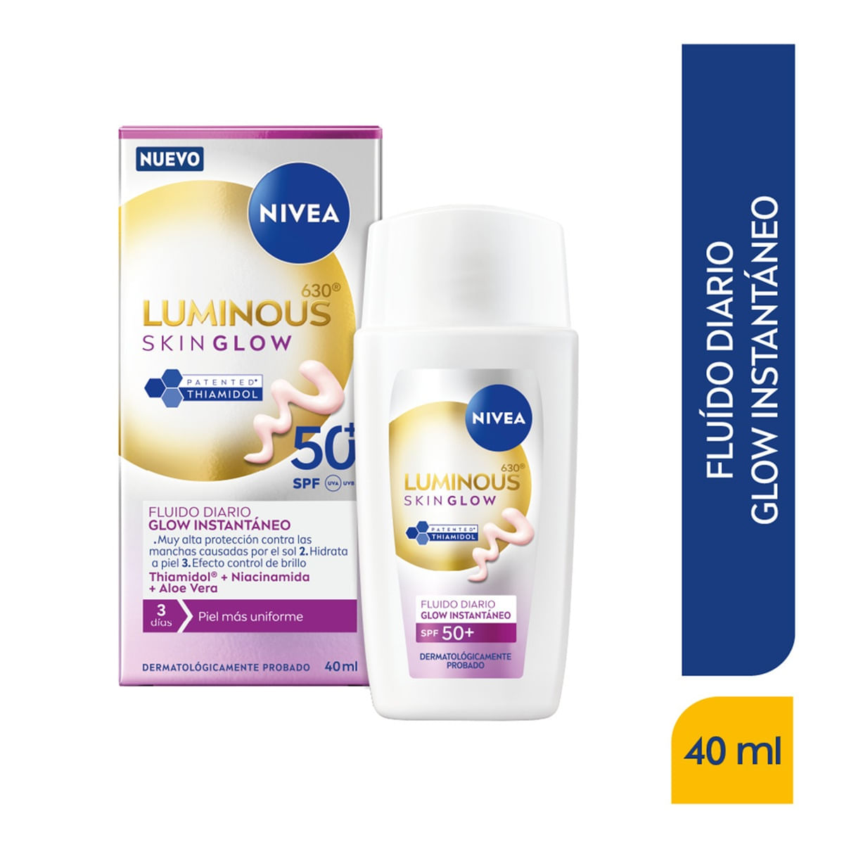 Protector Solar Nivea Luminous Skin Glow Spf 50+ Fluido Diario X 40 Ml