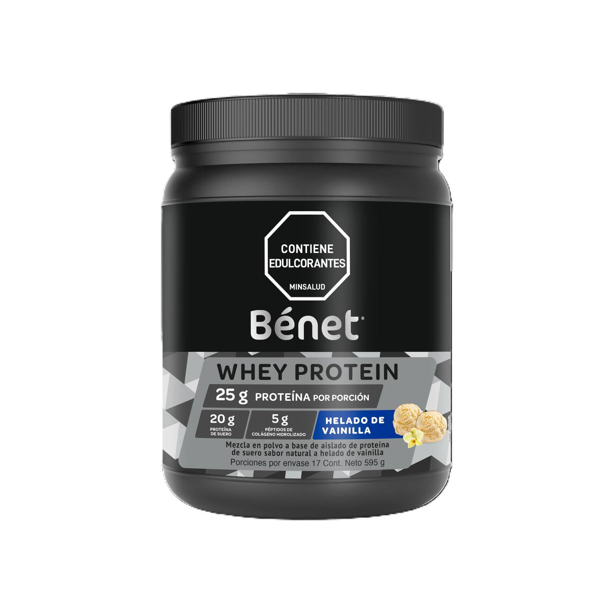 Whey Protein Benet Sabor Helado De Vainilla X 595 Gr
