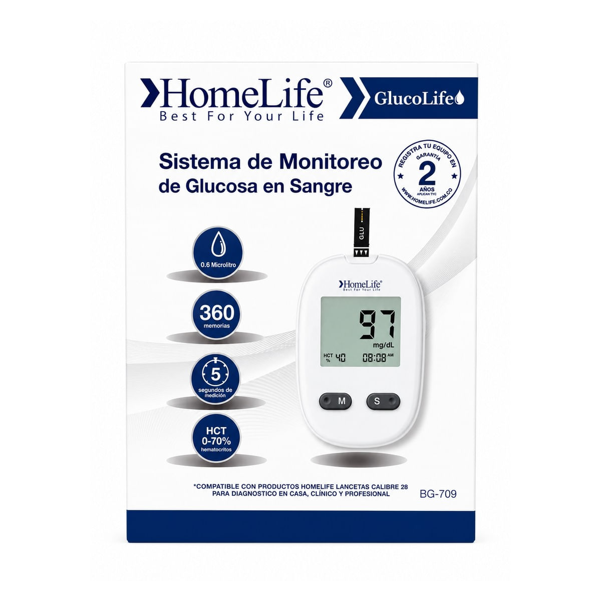 Glucometro Homelife Bg-709 X 1 Und